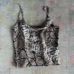 Snake Print Cowl Neck Top